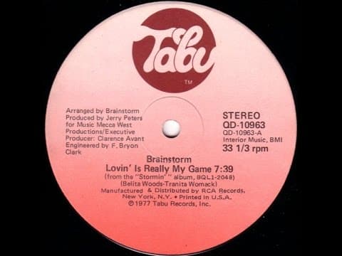 BRAINSTORM. "Lovin' Is Really My Game". 1977. 12" long version.